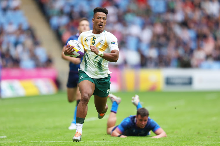 Angelo Davids in action against Scotland in Birmingham on Saturday.