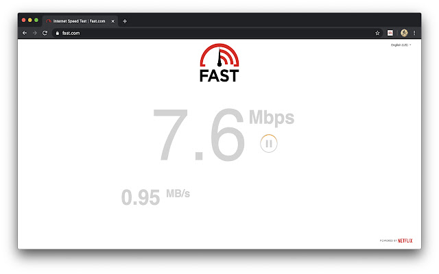 Fast.Com - Display Network Speed in Bytes. chrome extension