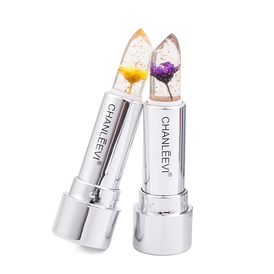 Flower Gold Leaf Temperature Change Crystal Lipstick reveals your unique lip color. Experience hydration and floral beau
