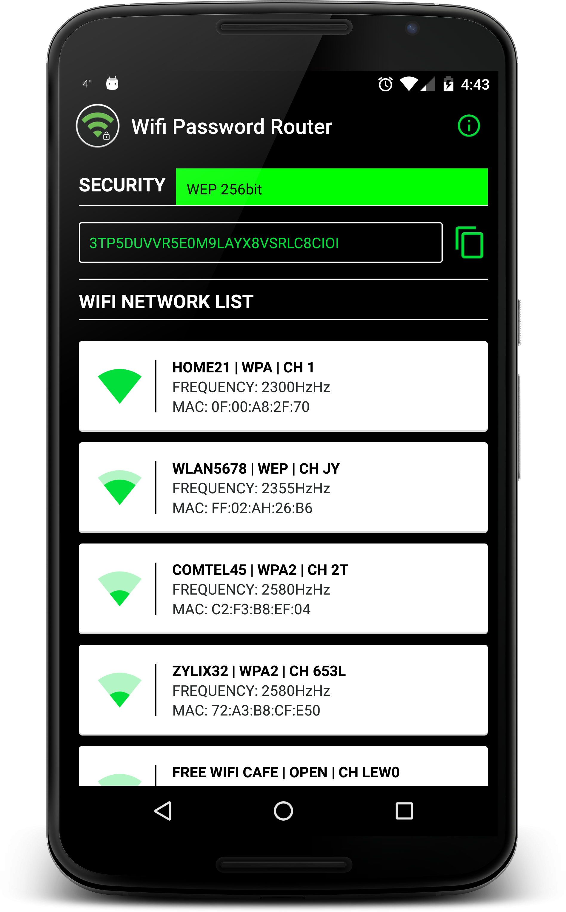 Android application WIFI PASSWORD ROUTER screenshort