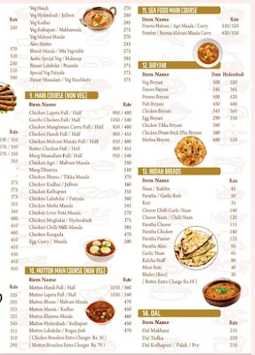 Amba Fine Dine menu 