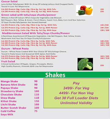 Healthy Diet Cafe menu 