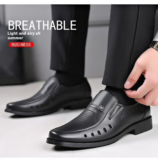 Title 3, Breathable Leather Sandals for Men Thin Hollow ...