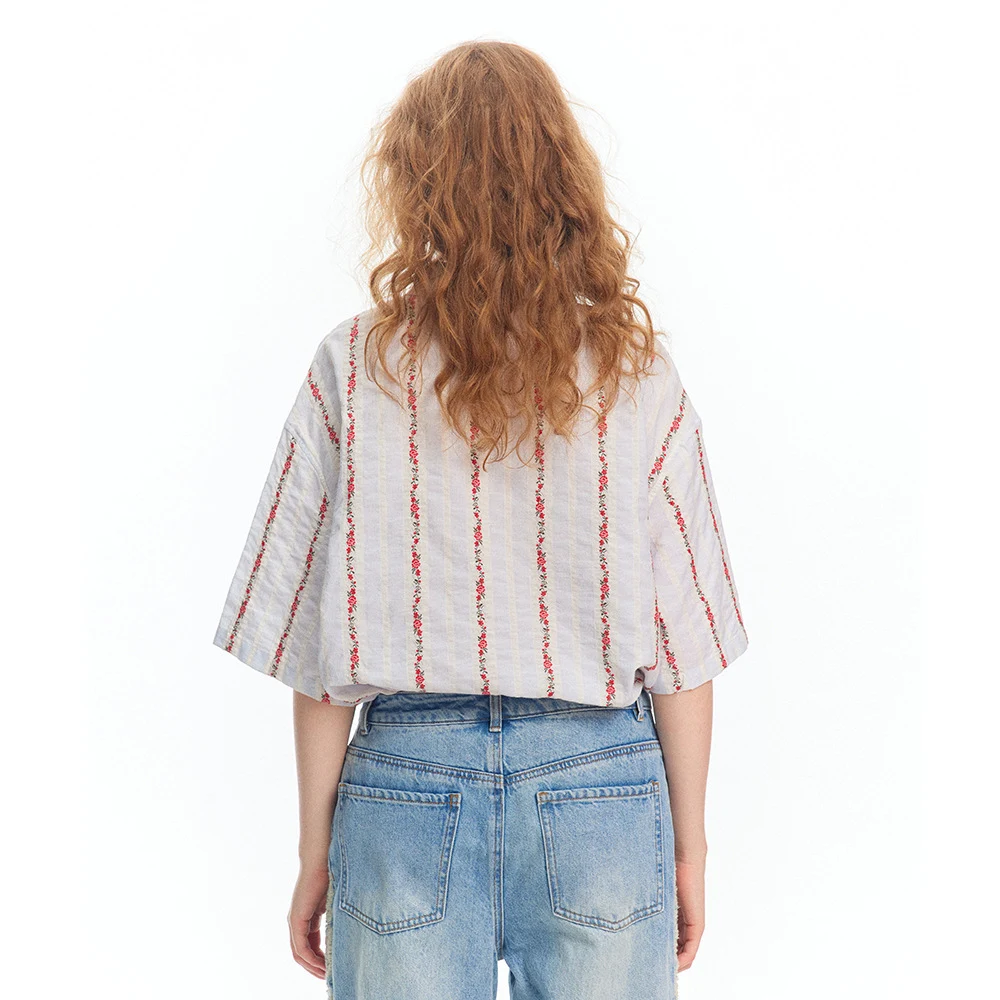 Title 2, Retro Jacquard T-shirt met korte mouwen voor he...