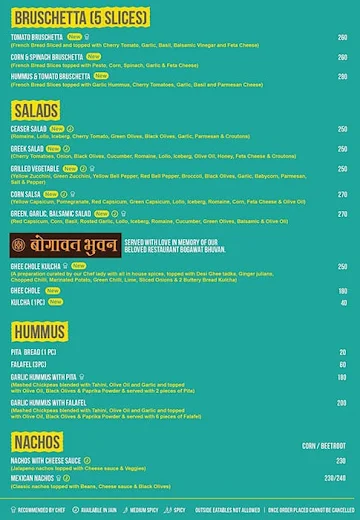 Poona Food Truck menu 