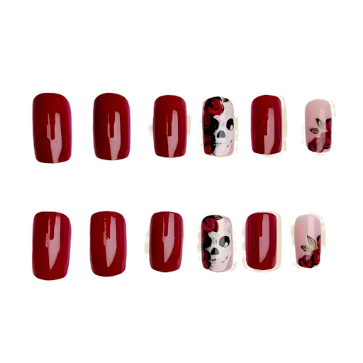 Title 1, Halloween Nail Stickers Wine Red Shiny Patch. E...