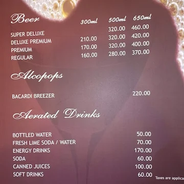 Zaika - Pal Heights menu 