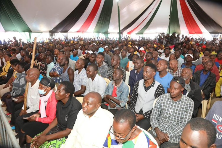 Residents of Soweto, Kibra, Nairobi County during the groundbreaking of Soweto on Tuesday, October 25, 2022.
