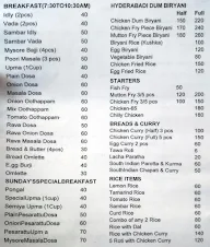 Vasanth Mess menu 1