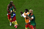 Cameroon players acknowledge their fans after their Qatar 2022 FIFA World Cup Group G match against Brazil at the Lusail Stadium in Lusail, north of Doha on December 2, 2022.. Cameroon beat Brazil 1 - 0 but have not qualified for the round of 16. 