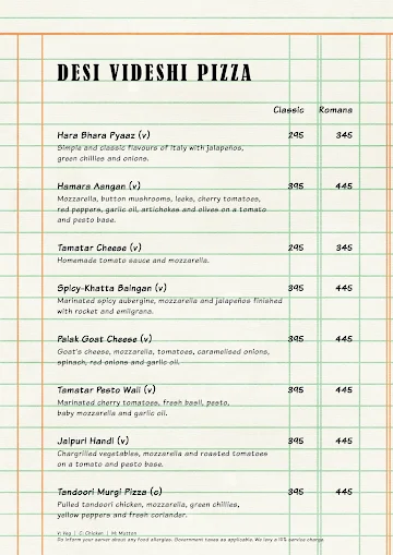 The Market Project by PizzaExpress menu 