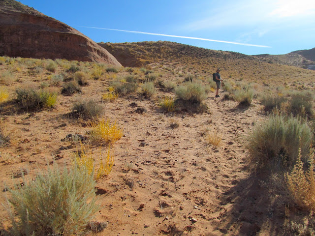 Hiking back up the Lower Sand Slide