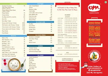 Om Sweets & Snacks menu 