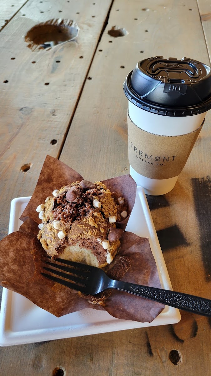 GF Smores Muffin with a Mocha