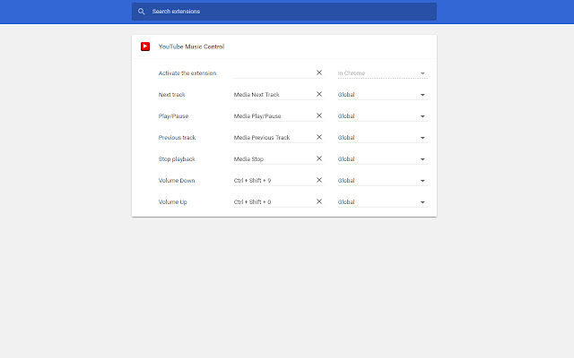 Hotkeys for YouTube Music™ chrome extension