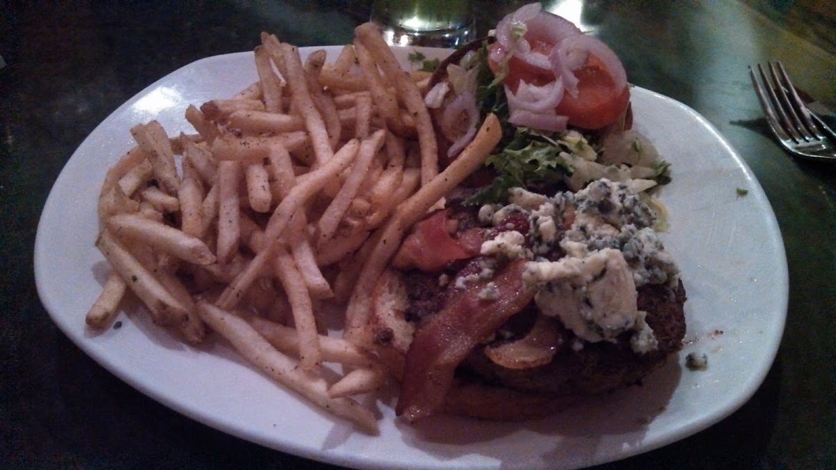 Black and Blue burger and fries