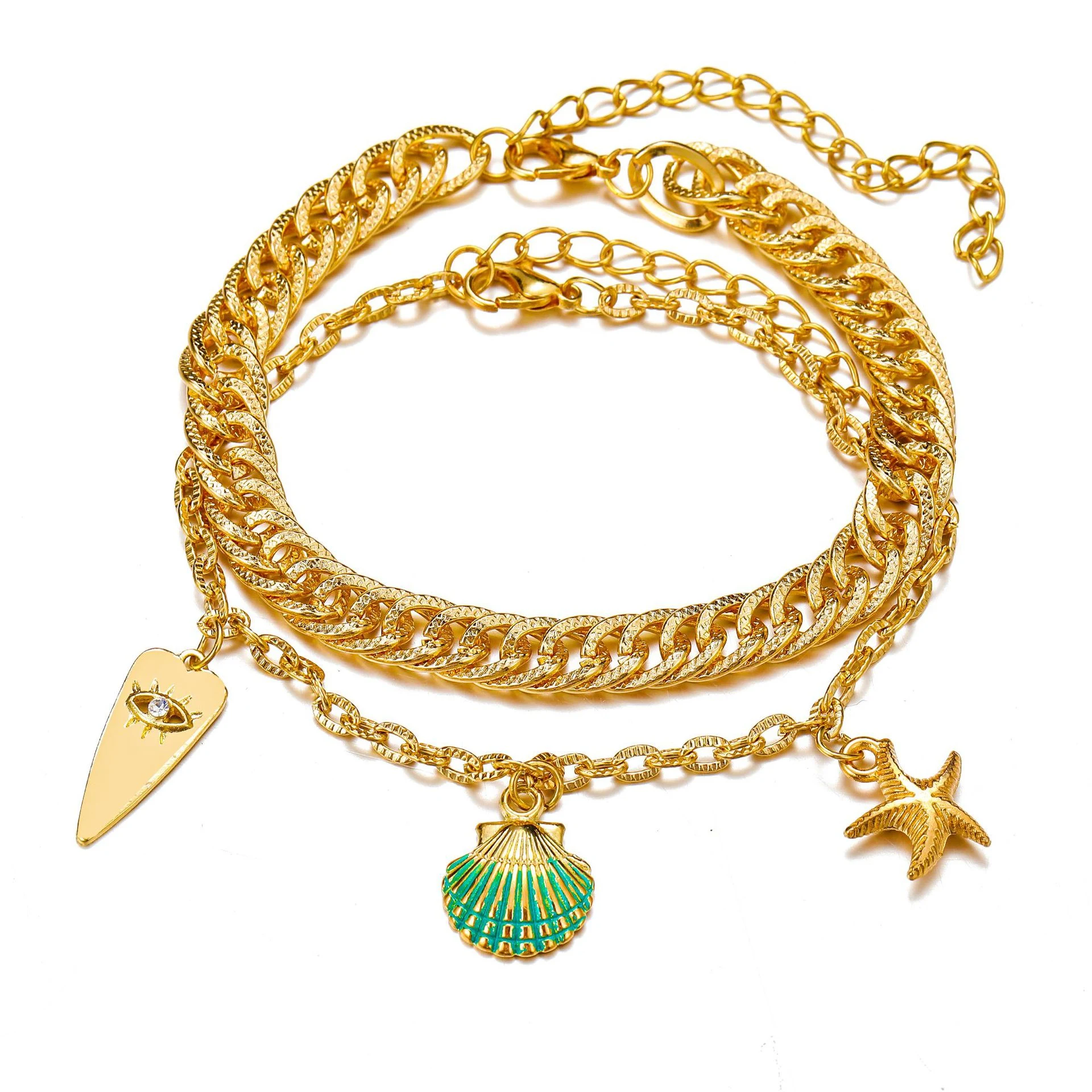 Title 3, Alloy Starfish Shell Hanger Enkelband voor Dame...