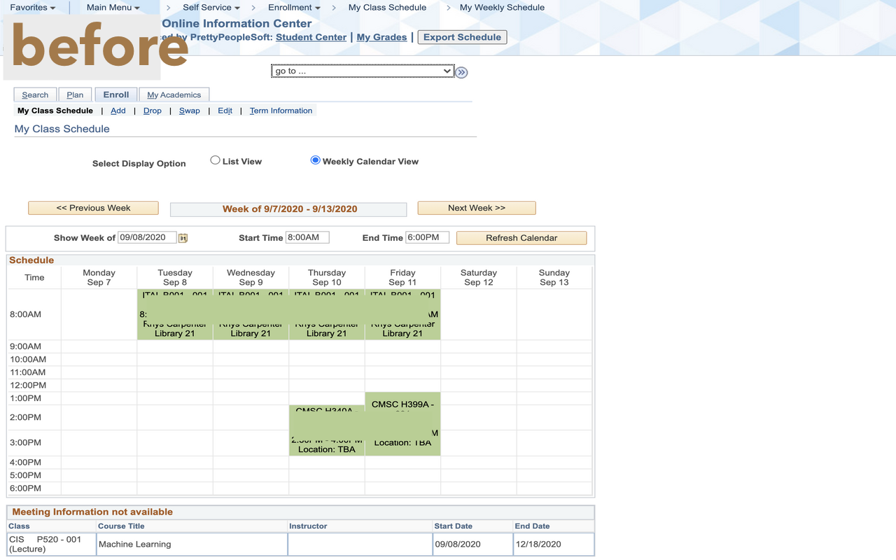 PeopleSoft Course Schedule Export Preview image 0