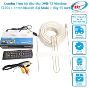 Đầu Thu Truyền Hình Số Mặt Đất Dvb T2 Vinabox T220S Tặng Anten Khuếch Đại Chính Hãng Mobitv Kèm Dây 15M Spchính Hãng Avg