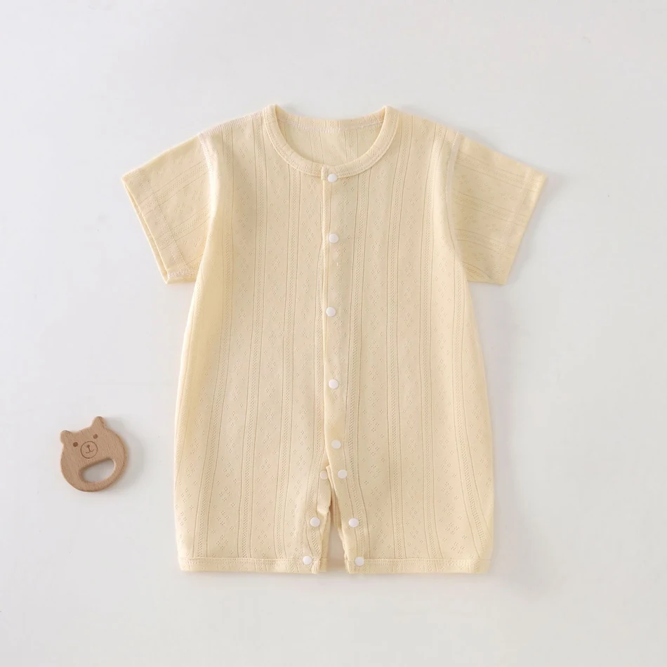 Barboteuse Bébé Manches Courtes Été Nouveau-né Maille Respirante Vêtements Climatisation Confortable et Frais pour l'Été