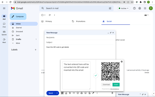 QR Code Generator for Gmail