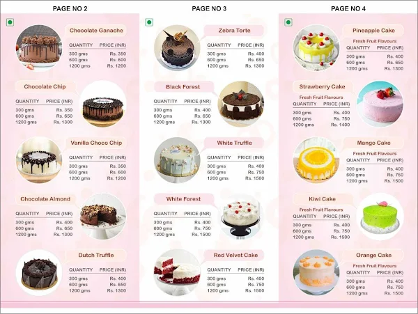 Lavi's Cakes menu 