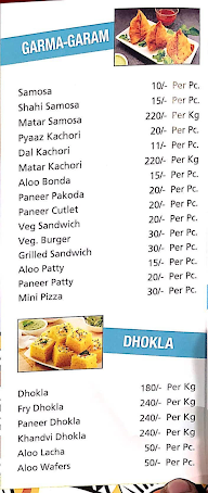 Sona Mithaiwala menu 2