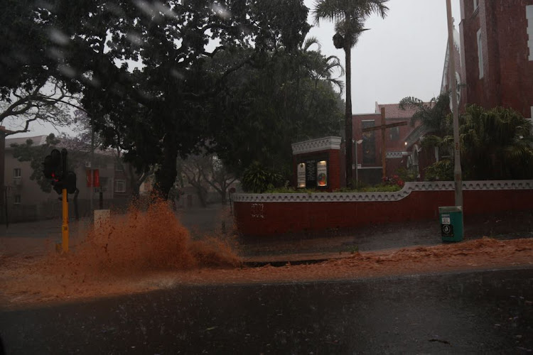 Flooded storm water drains in Durban.