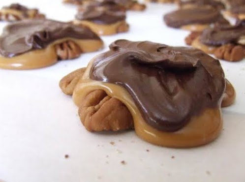 Click Here for this Homemade Candy Recipe: Chocolate Caramel Turtles