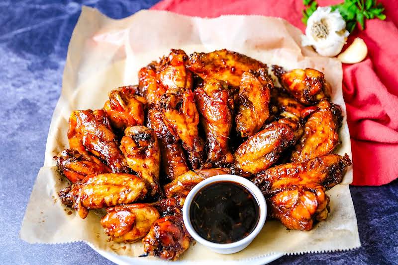 A Platter Of Slow-baked Chicken Wings.