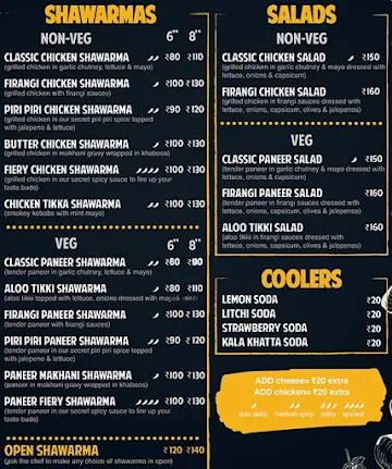 Shawarmaji menu 