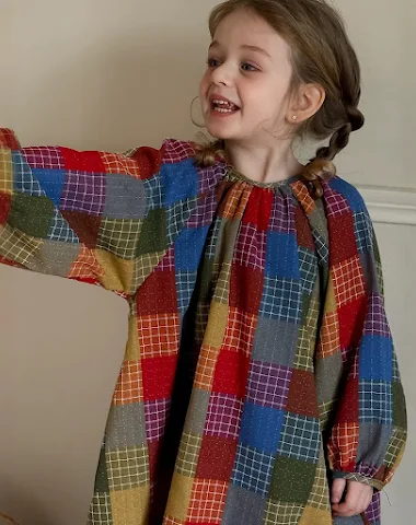 Korean Girls Color Plaid Dress, per - 2