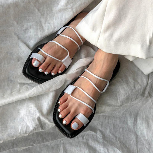 Title 2, New Roman Cross Strap Flat Slippers for ultimat...