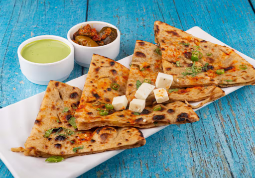 Whole Wheat Paneer Paratha With Curd