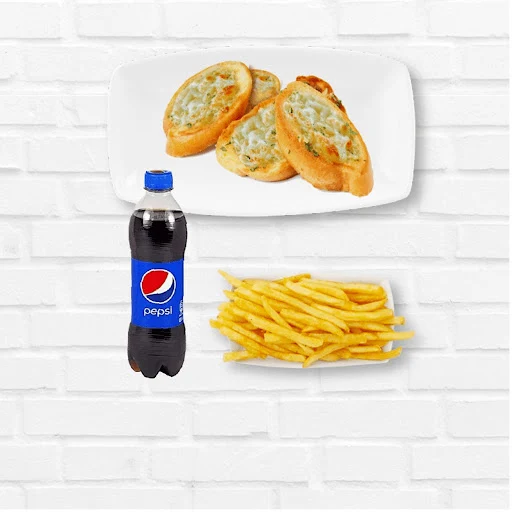 Cheese Garlic Bread + Pepsi +Fries