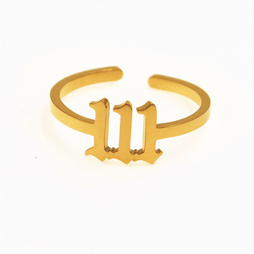 Title 9, Stainless Steel Lucky Number Ring 111-999 Auspi...