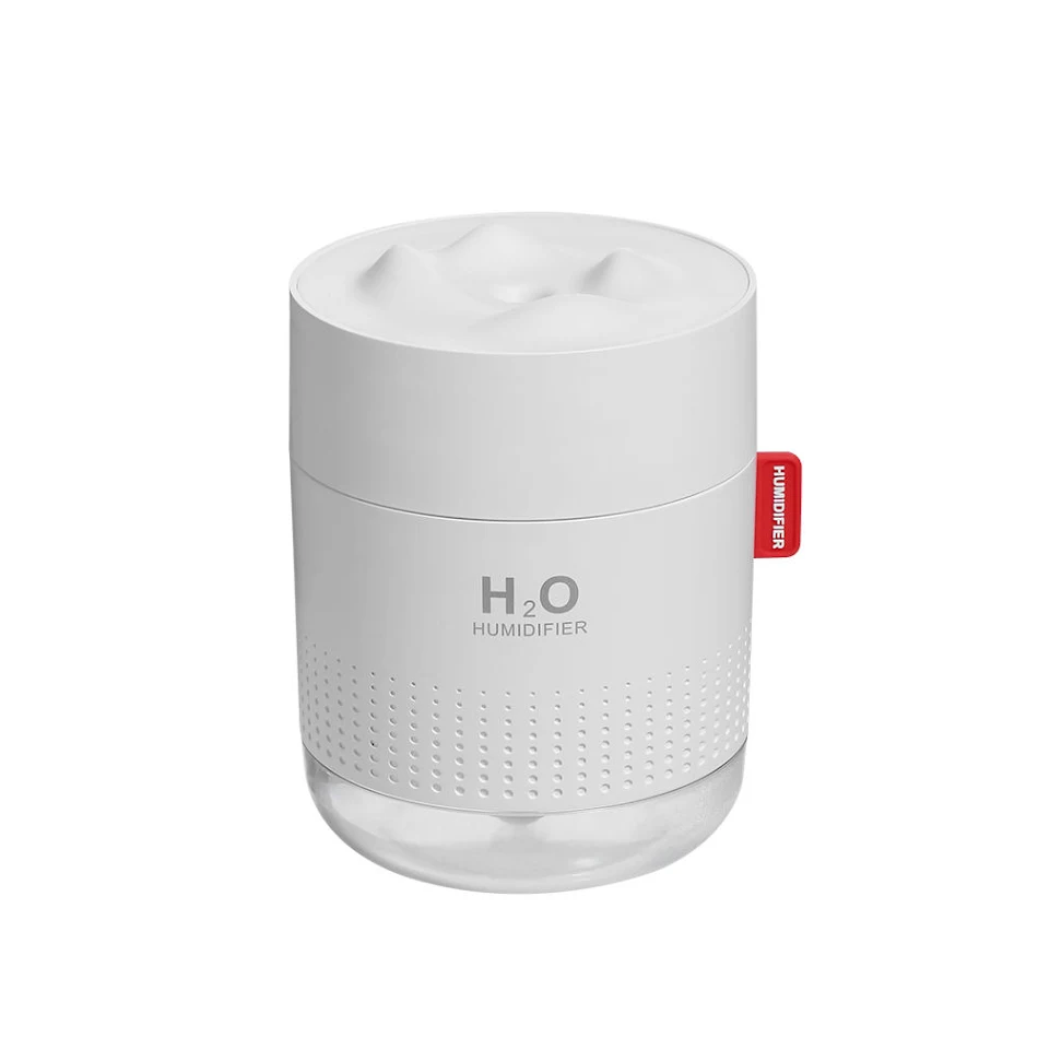 Humidificador Snow Mountain Mini Portátil 500ml Niebla Fresca Escritorio Difusor Ultrasónico de Aire con Luz Nocturna Romántica