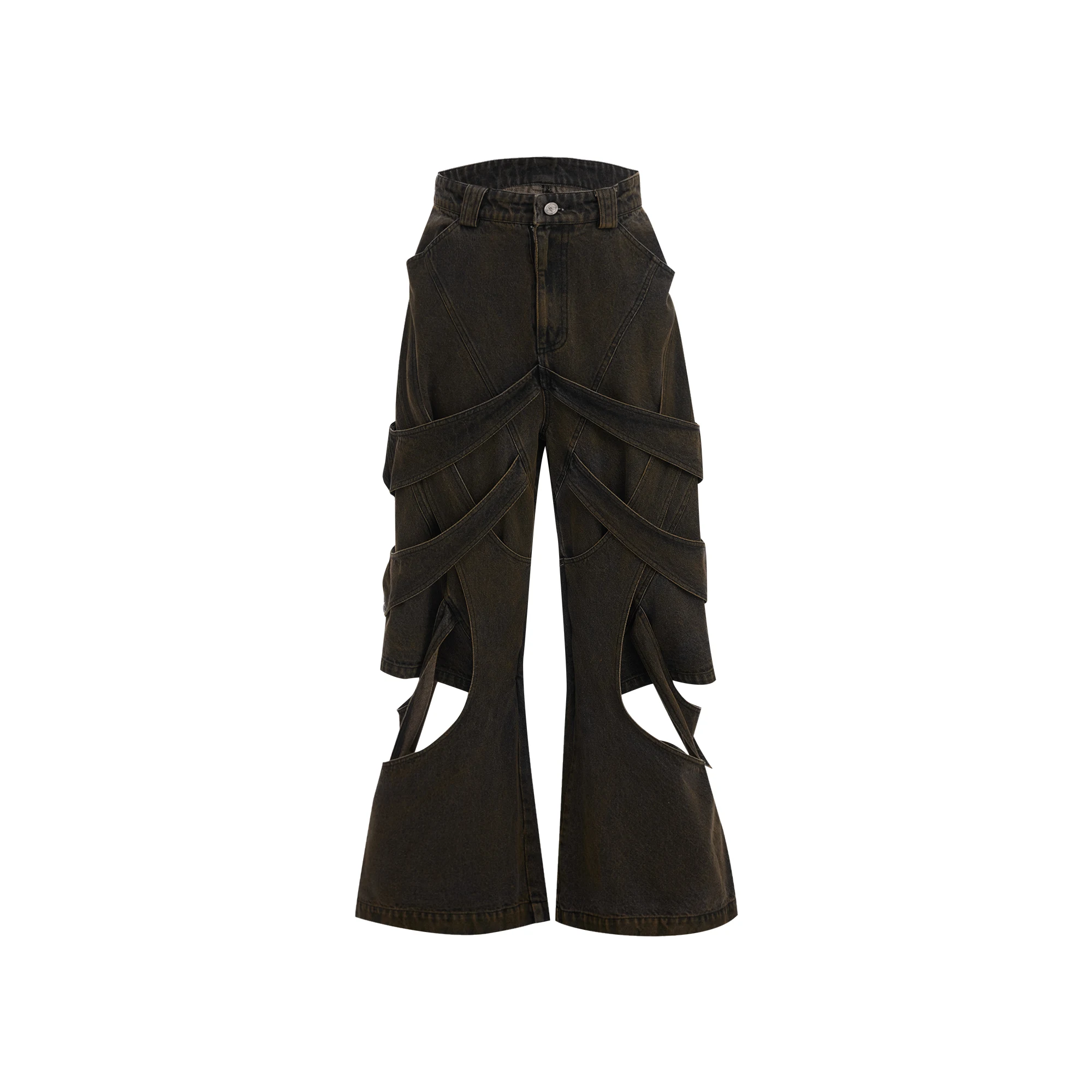 Title 3, Dreidimensional gewickelte Jeans im Used-Look m...