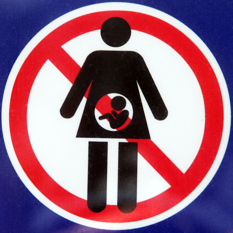 A sign indicating no babies