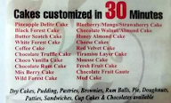 Queen Cakes menu 1