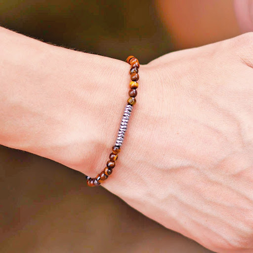 Title 7, Silver Natural Stone Bracelet, a stylish and el...