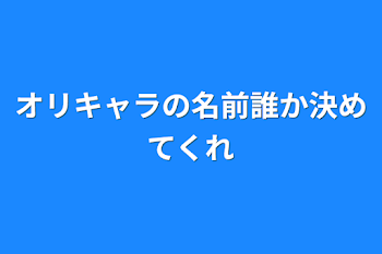 オリキャラの名前誰か決めてくれ