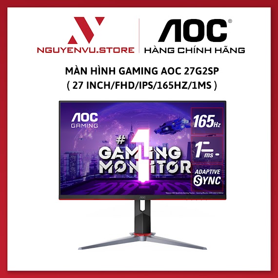 Màn Hình Gaming Aoc 27G2Sp/74 (27Inch/Fhd/Ips/165Hz/1Ms / Aoc 27G2 Sp) - Hàng Chính Hãng