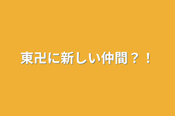 東卍に新しい仲間？！