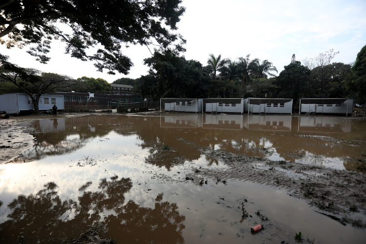 Classes which were erected after April 2022 floods have been damaged by the yesterday's floods at Brettonwood High School in Umbilo.