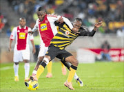 MARKED MAN: Keamogetse Wolff of Ajax Cape Town battles for possession of the ball with Kaizer Chiefs' Reneilwe Letsholonyane  during their  Absa Premiership game at  Peter Mokaba Stadium in Polokwane last night.  Photo: BackpagePix