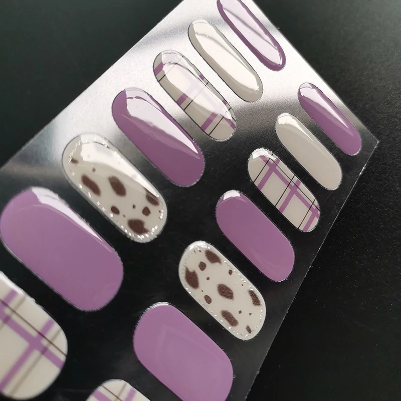 Baking-free gel nagelstickers, simpele grid line nail sticker, één stuk, dropshipping. Snel en gemakkelijk mooie nagels creëren.