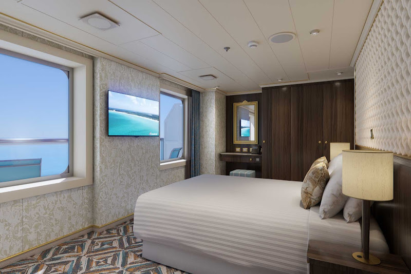 A look at a premium balcony stateroom aboard Carnival Venezia.