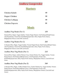 Andhra Gunpowder menu 1