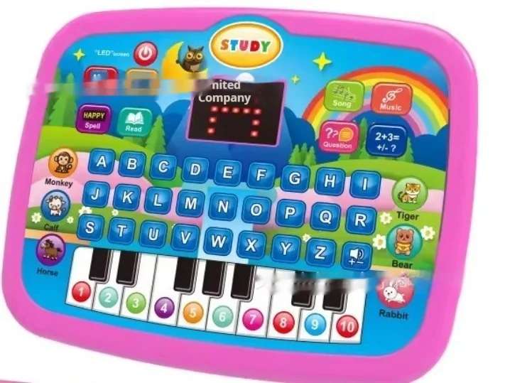 Engelse leertablet voor baby's. Educatieve machine met letters, woorden, cijfers, liedjes en interactieve spelletjes voor peuters en kleuters.